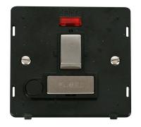 Click Definity SIN552BKSS Ingot 13A Fused Sw. Conn. Unit With F/O Insert & Neon - Black / St. Steel
