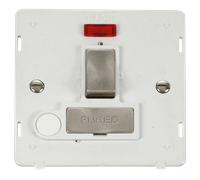 Click Definity SIN552PWBS Ingot 13A Fused Sw. Conn. Unit With F/O Insert & Neon - Polar White / Br. St.