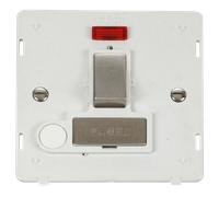 Click Definity SIN552PWSS Ingot 13A Fused Sw. Conn. Unit With F/O Insert & Neon - Polar White / St. Steel