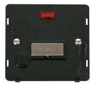 Click Definity SIN553BKSS Ingot 13A Fused Conn. Unit With F/O Insert & Neon - Black / St. Steel