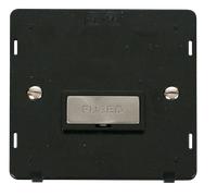 Click Definity SIN750BKBS Ingot 13A Fused Connection Unit Insert - Black / Brushed Stainless