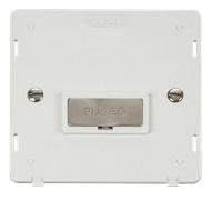 Click Definity SIN750PWBS Ingot 13A Fused Connection Unit Insert - Polar White / Brushed Stainless