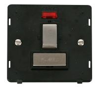 Click Definity SIN752BKSS Ingot 13A Fused Sw. Conn. Unit Insert & Neon - Black / Stainless Steel