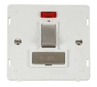 Click Definity SIN752PWSS Ingot 13A Fused Sw. Conn. Unit Insert & Neon - Polar White / Stainless Steel