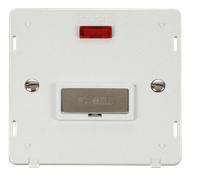 Click Definity SIN753PWSS Ingot 13A Fused Conn. Unit Insert & Neon - Polar White / Stainless Steel