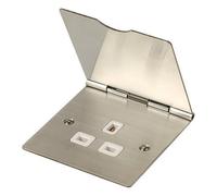 Click Essentials 13A 1-Gang Stainless Steel Floor Socket.