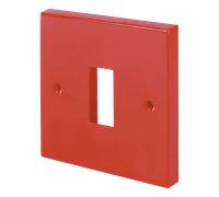 Click Essentials WA401RD 1G Single Aperture MiniGrid Unfurnished Front Plate - Red