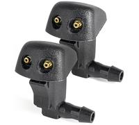 Click&Fit 2-pcs Windshield Washer Nozzles compatible with Mazda 3/5/6 2002-2011, Black Plastic, Globe Valve, Automotive Windshield Washer Nozzles