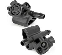 Click&Fit Additional Windscreen Washer Nozzles Compatible with Tesla Model 3 Y from 2017 to 2026 - Wiper Arm Mounted 2-Way Water Spray Jets, 2pc