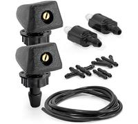 Click&Fit Universal Adjustable Windshield Washer Nozzles Extended Repair Set, Hose + connectors + Check valves, Fits Most Cars & Trucks - Wiper Washer sprayers Replacement kit Accessories