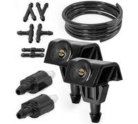 Click&Fit Windscreen Washer Nozzles Repair Set compatible with Nissan X-Trail T31 T32 2007-2021, Juke 2010-2018, Note 04-11, Leaf Murano Tiida - Wiper Washer Spray Jets 289323JA0A 289314BA0A, Extended