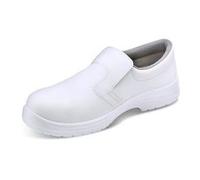 Beeswift Micro-Fibre Steel Toe S2 Slip-On Shoe 1Pr White 9 CF83209