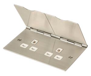 Click FS032SS 13A 2 Gang Floor Socket Outlet - Stainless Steel