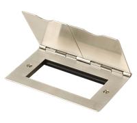Click FS312SS 2 Gang New Media Floor Plate - Quad Aperture - Stainless Steel