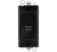 Click GridPro GM2018BK-TD 20AX Double Pole Switch Module printed "Tumble Dryer" - Black