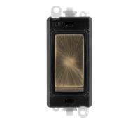 Click GridPro GM2018BKAB 20AX Double Pole Switch Module - Antique Brass (Black)