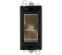 Click GridPro GM2018BKAB-MW 20AX Double Pole Switch Module printed "Microwave" - Antique Brass (Black)
