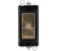 Click GridPro GM2018BKAB-WC 20AX Double Pole Switch Module printed "Wine Cooler" - Antique Brass (Black)