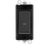 Click GridPro GM2018BKBN-FN 20AX Double Pole Switch Module printed "Fan" - Black Nickel (Black)