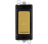 Click GridPro GM2018BKBR-OV 20AX Double Pole Switch Module printed "Oven" - Polished Brass (Black)