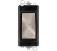 Click GridPro GM2018BKBS-CH 20AX Double Pole Switch Module printed "Cooker Hood" - Brushed Stainless (Black)