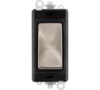 Click GridPro GM2018BKBS-TD 20AX Double Pole Switch Module printed "Tumble Dryer" - Brushed Stainless (Black)