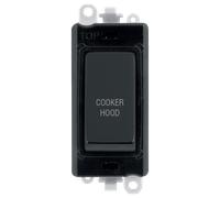 Click GridPro GM2018BKMB-CH 20AX Double Pole Switch Module printed "Cooker Hood" - Matt Black (Black)