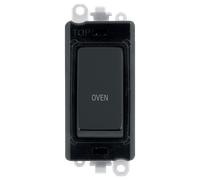 Click GridPro GM2018BKMB-OV 20AX Double Pole Switch Module printed "Oven" - Matt Black (Black)