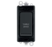 Click GridPro GM2018BKMB-TD 20AX Double Pole Switch Module printed "Tumble Dryer" - Matt Black (Black)