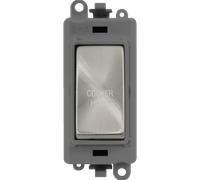 Click GridPro GM2018GYSC-CH 20AX Double Pole Switch Module printed "Cooker Hood" - Satin Chrome (Grey)