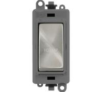 Click GridPro GM2018GYSC-HT 20AX Double Pole Switch Module printed "Hot Tap" - Satin Chrome (Grey)