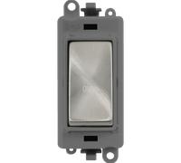 Click GridPro GM2018GYSC-OV 20AX Double Pole Switch Module printed "Oven" - Satin Chrome (Grey)