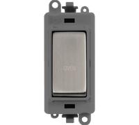 Click GridPro GM2018GYSS-OV 20AX Double Pole Switch Module printed "Oven" - Stainless Steel (Grey)