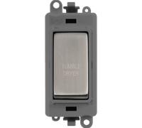 Click GridPro GM2018GYSS-TD 20AX Double Pole Switch Module printed "Tumble Dryer" - Stainless Steel (Grey)