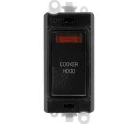 Click GridPro GM2018NBK-CH 20AX Double Pole Switch with Neon Module printed "Cooker Hood" - Black