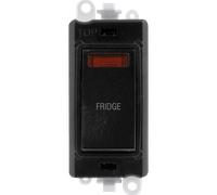 Click GridPro GM2018NBK-FD 20AX Double Pole Switch with Neon Module printed "Fridge" - Black