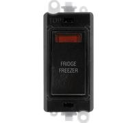 Click GridPro GM2018NBK-FF 20AX Double Pole Switch with Neon Module printed "Fridge Freezer" - Black