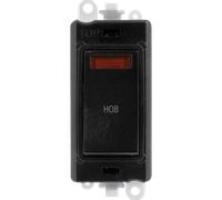 Click GridPro GM2018NBK-HB 20AX Double Pole Switch with Neon Module printed "Hob" - Black