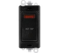 Click GridPro GM2018NBK-HT 20AX Double Pole Switch with Neon Module printed "Hot Tap" - Black