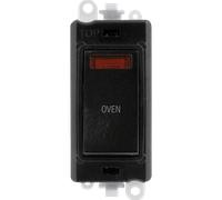 Click GridPro GM2018NBK-OV 20AX Double Pole Switch with Neon Module printed "Oven" - Black
