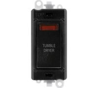 Click GridPro GM2018NBK-TD 20AX Double Pole Switch with Neon Module printed "Tumble Dryer" - Black