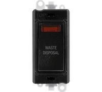 Click GridPro GM2018NBK-WD 20AX Double Pole Switch with Neon Module printed "Waste Disposal" - Black