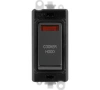 Click GridPro GM2018NBKBN-CH 20AX Double Pole Switch with Neon Module printed "Cooker Hood" - Black Nickel (Black)