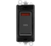 Click GridPro GM2018NBKBN-OV 20AX Double Pole Switch with Neon Module printed "Oven" - Black Nickel (Black)