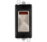 Click GridPro GM2018NBKBS-OV 20AX Double Pole Switch with Neon Module printed "Oven" - Brushed Stainless (Black)