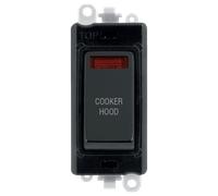 Click GridPro GM2018NBKMB-CH 20AX Double Pole Switch with Neon Module printed "Cooker Hood" - Matt Black (Black)