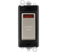 Click GridPro GM2018NBKPN-CH 20AX Double Pole Switch with Neon Module printed "Cooker Hood" - Pearl Nickel (Black)