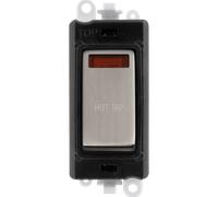 Click GridPro GM2018NBKSS-HT 20AX Double Pole Switch with Neon Module printed "Hot Tap" - Stainless Steel (Black)