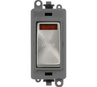 Click GridPro GM2018NGYSC-CH 20AX Double Pole Switch with Neon Module printed "Cooker Hood" - Satin Chrome (Grey)