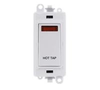 Click GridPro GM2018NPW-HT 20AX Double Pole Switch with Neon Module printed "Hot Tap" - Polar White